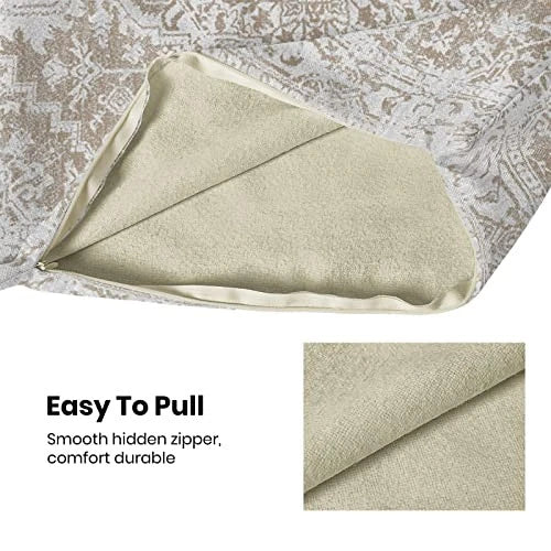 Boho Pillow Covers 18x18 Inch Set 18" x 18" (Pack of 2) Brown Beige White Boho