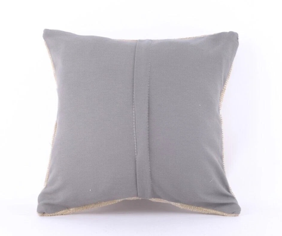 16x16" Vintage Indian Cushion Cover Throw Indian Jute Handmade Kilim Pillow