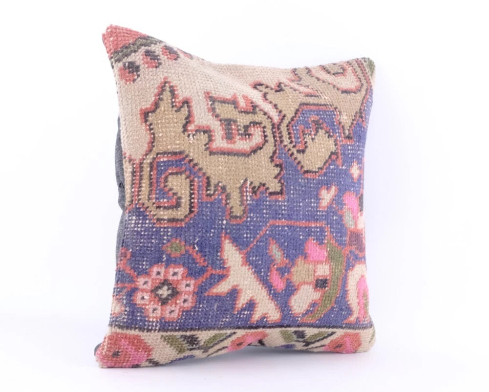 Wool Jute Cushion Cover Throw Indian Vintage Handmade Kilim Pillows case 16 Inch