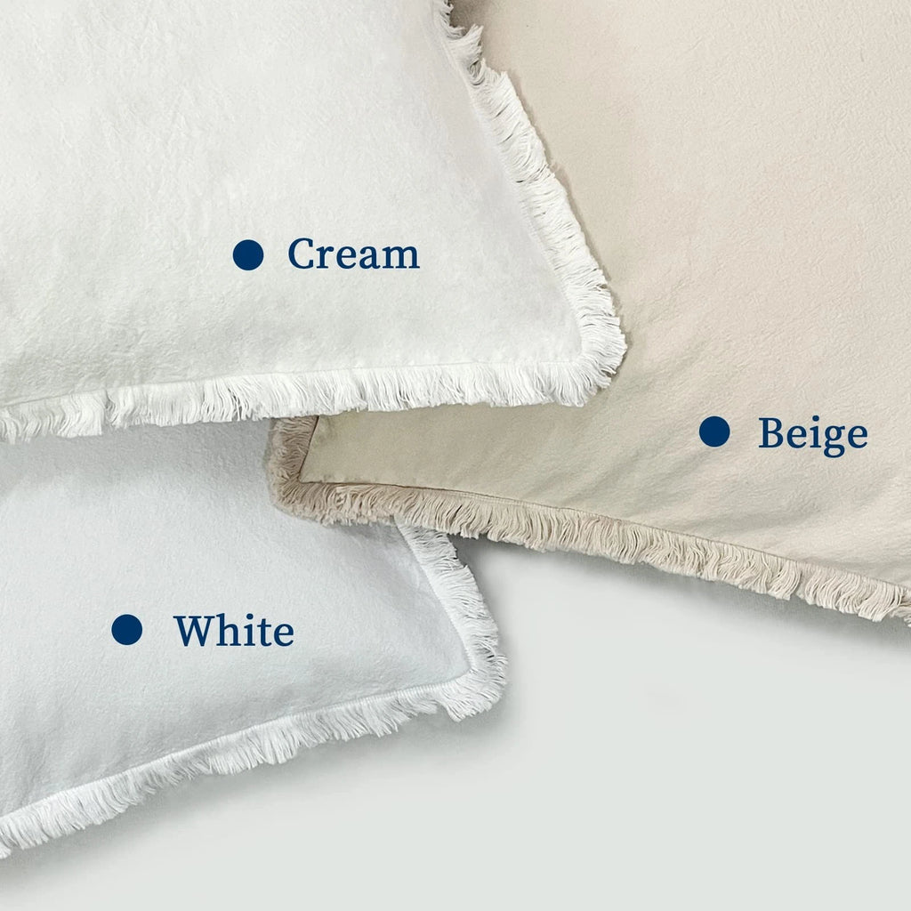 ZWJD Pillow Covers 24x24 Set of 2 White Throw Pillow Covers with Fringe Chic ...