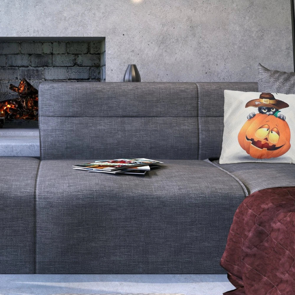 Pumpkin Cat Pillow Cover Child Cushion Halloween Pillowcase Throw