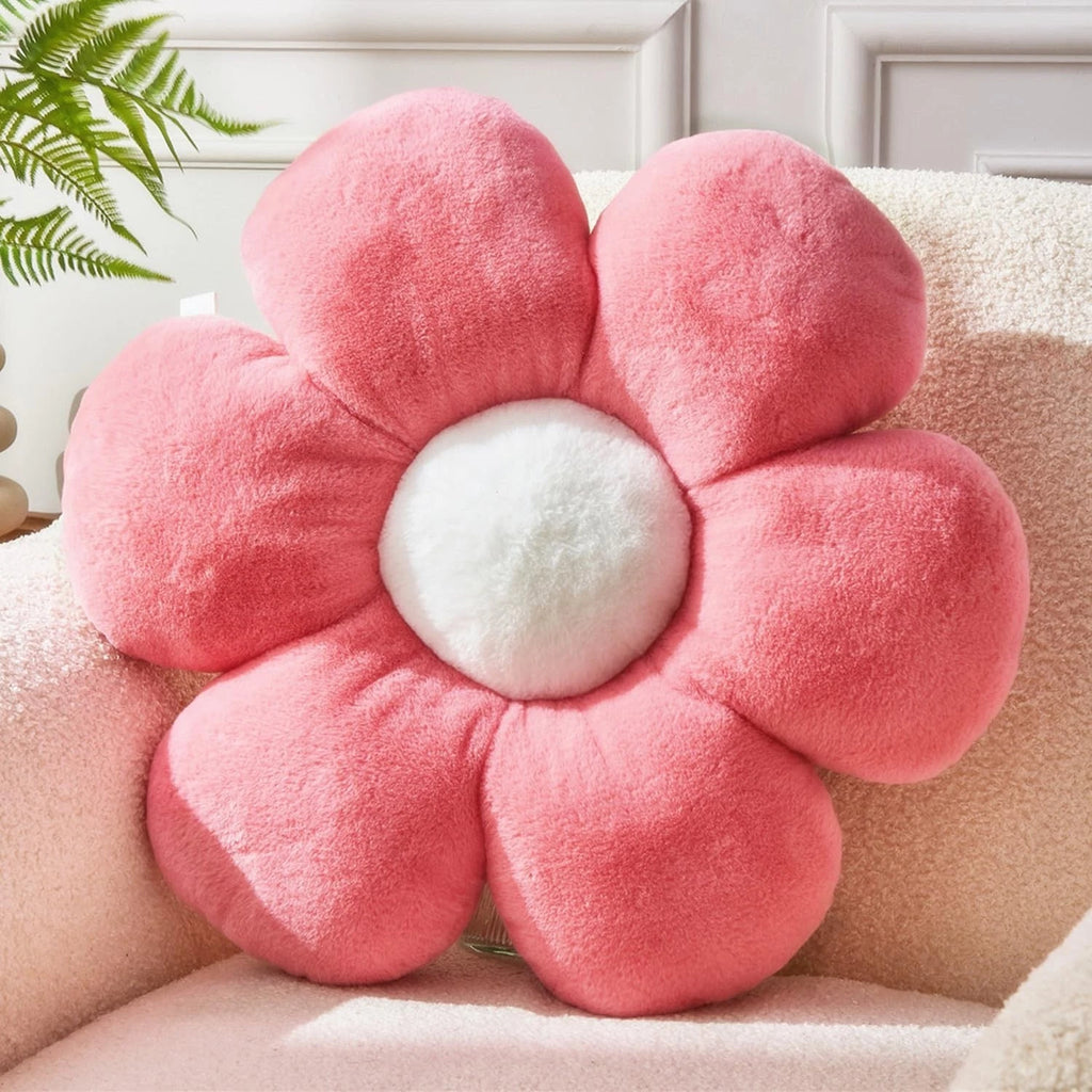Pink Flower Pillow,Flower Shaped Throw Pillow 19.6In Daisy Pillow Cute Flower...