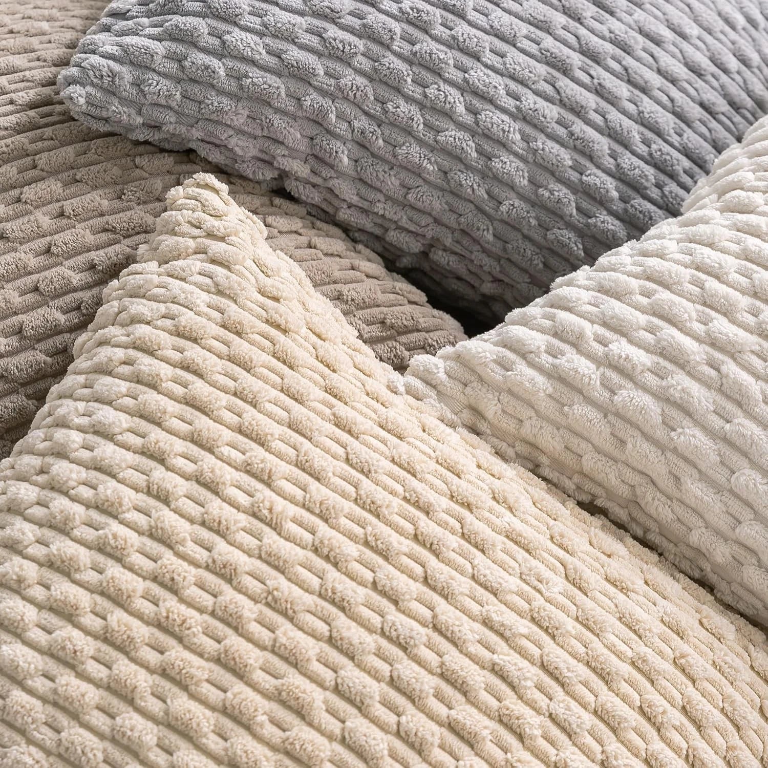 Set of 4 Neutral Decorative Throw Pillow 18" x (Pack 4),