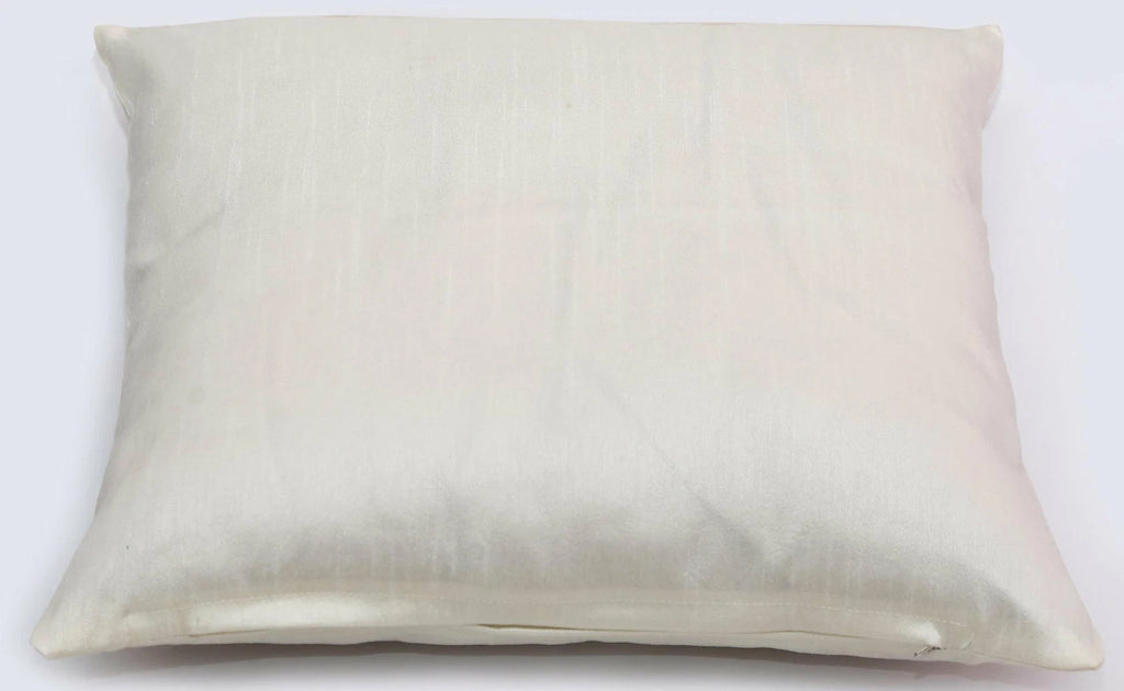 Ethnic 16 " Indian Decor Dupioni Brocade Silk Pillow/Cushion Cover Off White