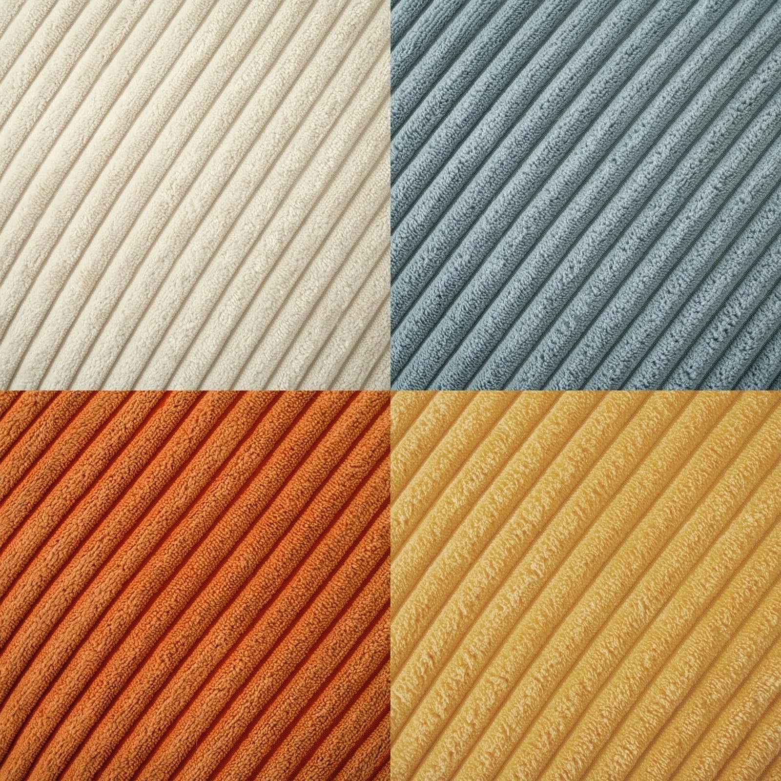 Volcanics Set of 4 Orange Teal Corduroy Decorative Couch Throw Pillow Covers ...