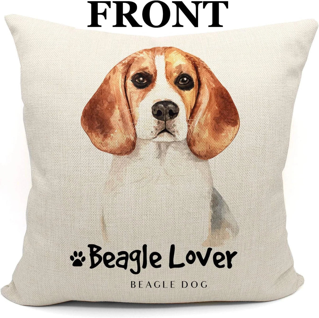 Funny Beagle Dog Reversible Throw Pillow Case, Dog Lover Gifts, Beagle Lover Gif