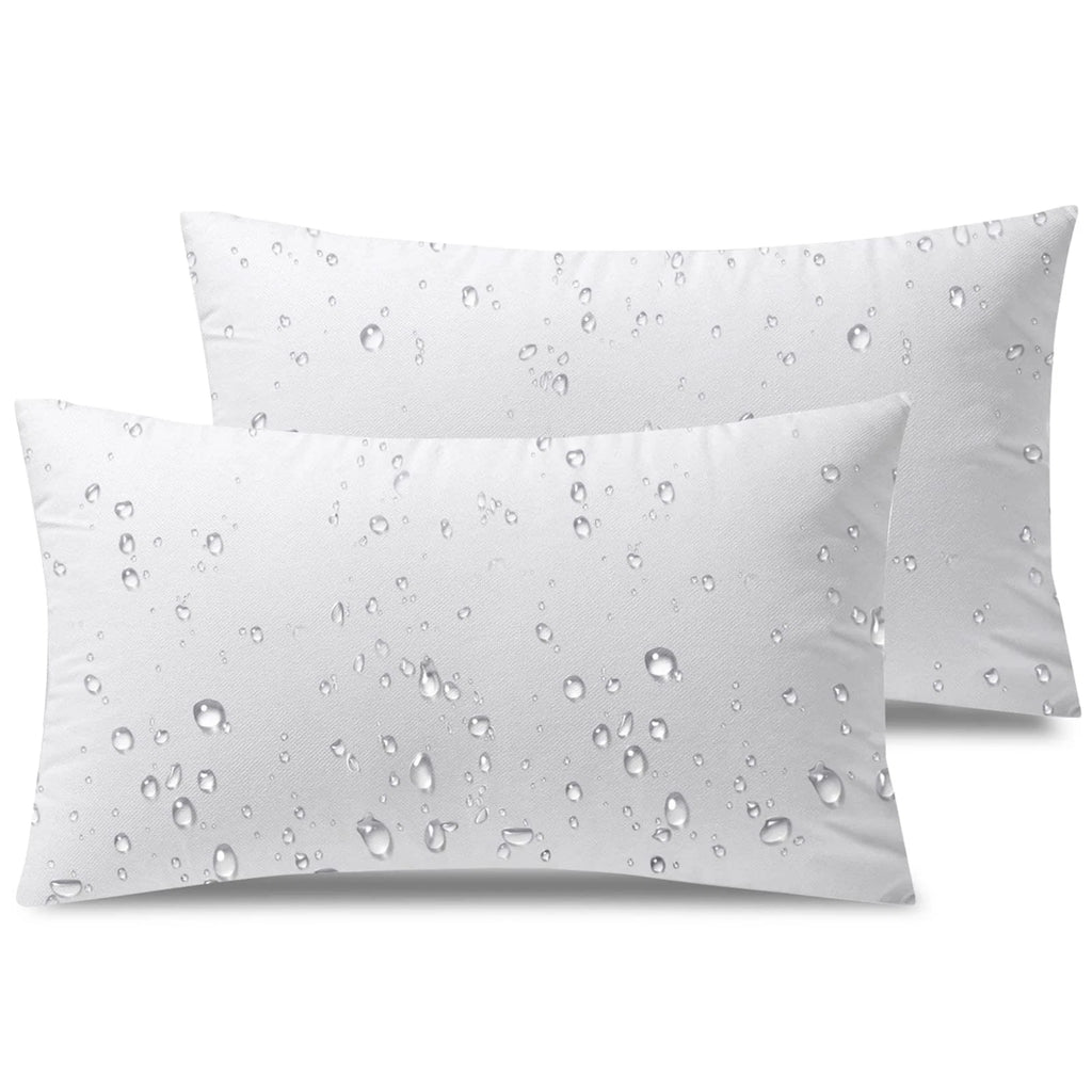 Water Resistant 12x20 Outdoor Pillow Inserts - 2 Pack Decorative Cushions