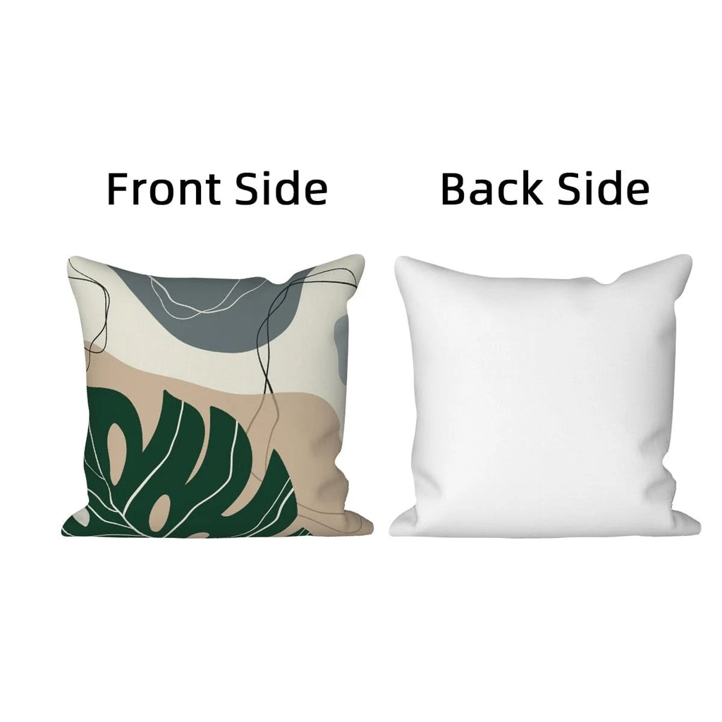Abstract Leaves Throw Pillow Covers 18''x18'' Set of 4, Geometric Pattern Cus...