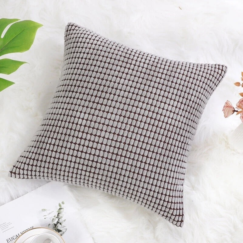 Contemporary Decorative Pillowcase W/ Invisible Zipper Textured Polyester Square