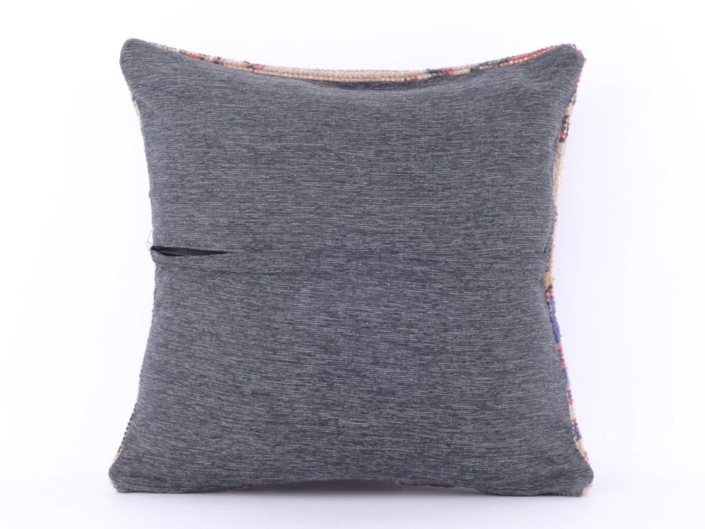 Wool Jute Cushion Cover Throw Indian Vintage Handmade Kilim Pillows case 16 Inch