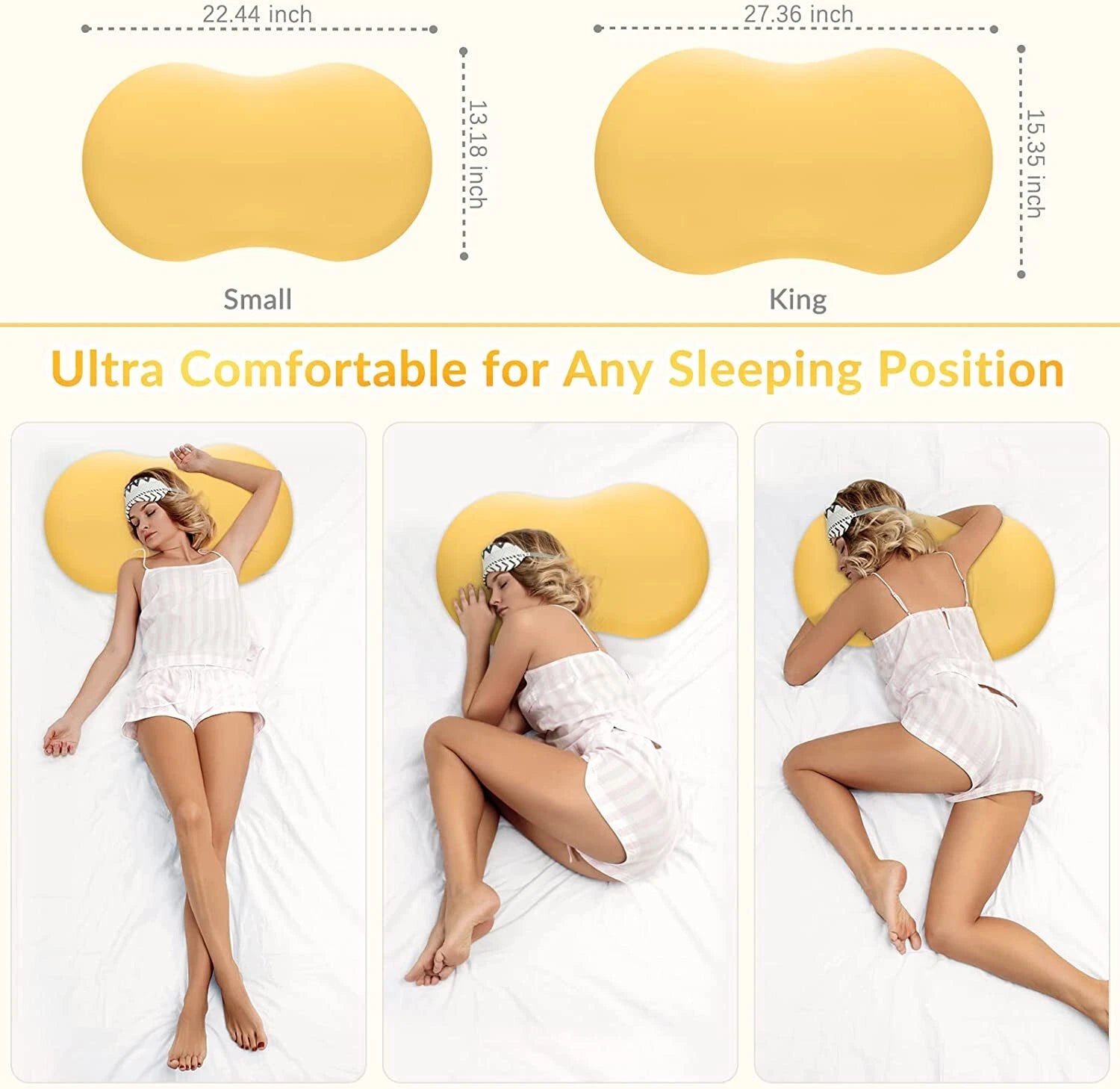 Memory Foam Pillows, Cute Throw Pillows for Couch, Ergonomic (King/Soft)