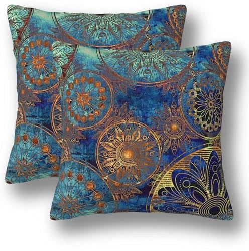 Floral Pillow Covers 18 x 18 Set of 2 Bohemian 18" x 18" (Pack of 2) Boho