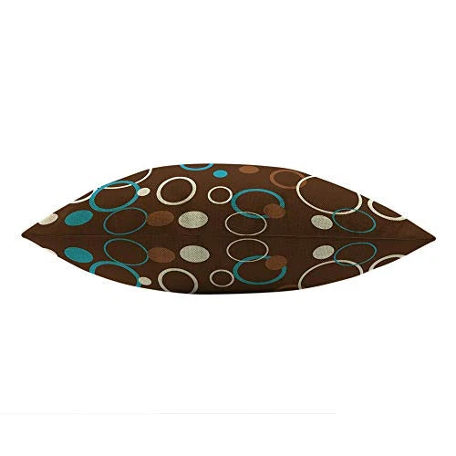 Circle Pattern Throw Pillow Case Dots Circles and Rings Colored Brown Blue