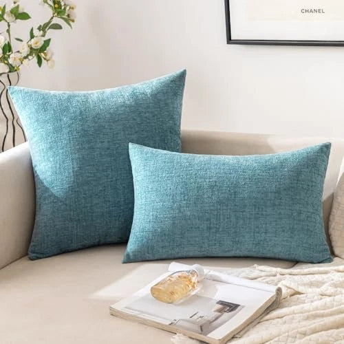 12x20 Inch Throw Pillow Covers Pack of 2 20" x 12" (Pack of 2) Smoke Blue