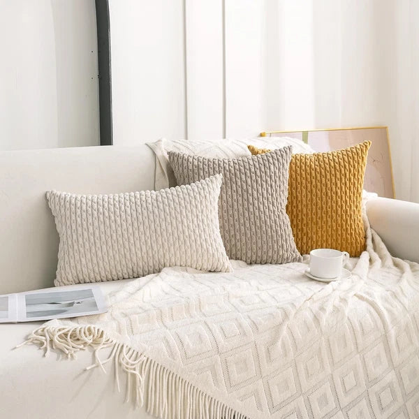 Set of 4 Neutral Decorative Throw Pillow 18" x (Pack 4),
