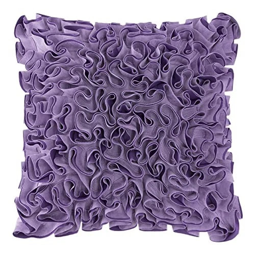 Light Throw Pillow Covers 18x18 Inch Decorative 3D Flower Square Velvet Purple