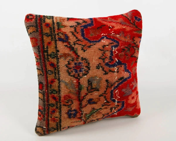 14x14" Vintage Indian Cushion Cover Throw Indian Jute Handmade Kilim Pillow