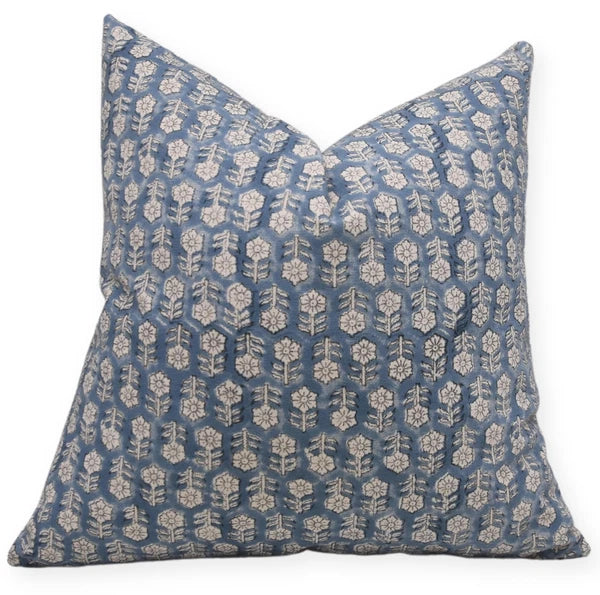 Handmade Block Print 16X16 Inch Duck Canvas Cotton Throw Pillowcase Cushion C...