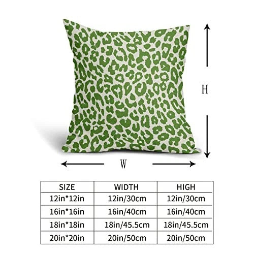 Leopard Print Pillow Covers 18x18 Set of 2 18" x 18" (Pack of 2) Lime Green