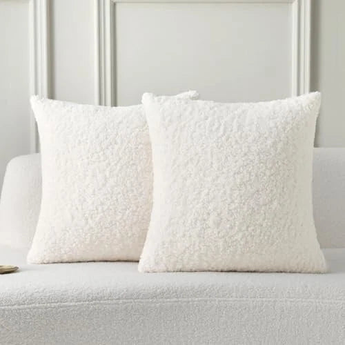 Throw Pillow Covers 22x22 Inch Set of 22" x 22" (Pack of 2) Cream White