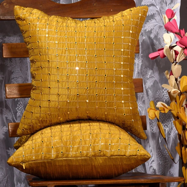 12x12 Living room couch pillow covers gold designer throw pillows for couch 2 pc