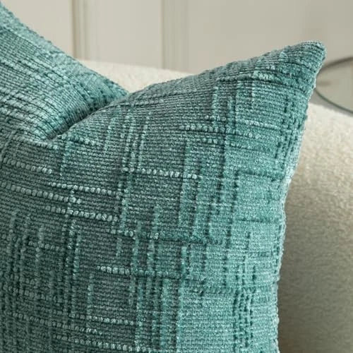 Pack of 2 Soft Chenille Textured Throw Pillow 20" x 12" (Pack of 2) Teal
