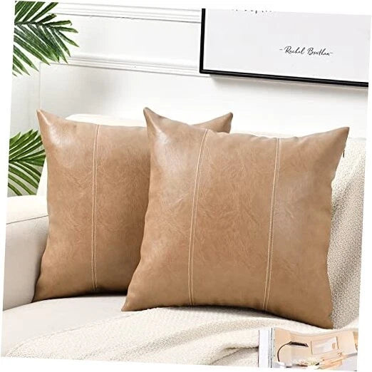 22x22 Pillow Covers, 2 Packs Decorative Throw Pillow 22" x 22" (Pack of 2) Tan