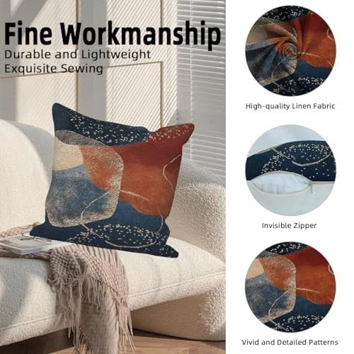 Abstract Boho Throw Pillow Covers 16''x16'' Set of 4, 16" x 16" (Pack of 4)