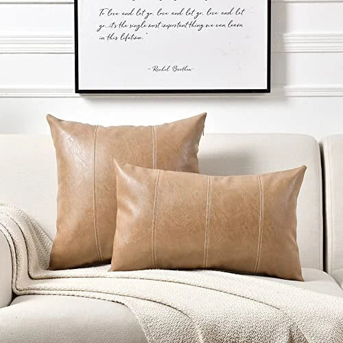 22x22 Pillow Covers, 2 Packs Decorative Throw Pillow 22" x 22" (Pack of 2) Tan