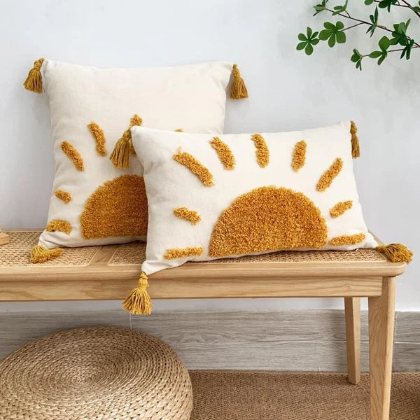 Zealax Lumbar Decorative Boho Throw 20" x 12" (Pack of 1), Sun