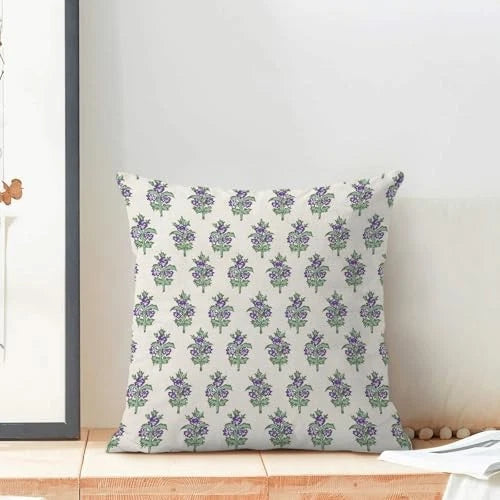 Boho Floral Pillow Covers 18 x 18 Inch, 18" x 18" (Pack of 2) Purple Floral