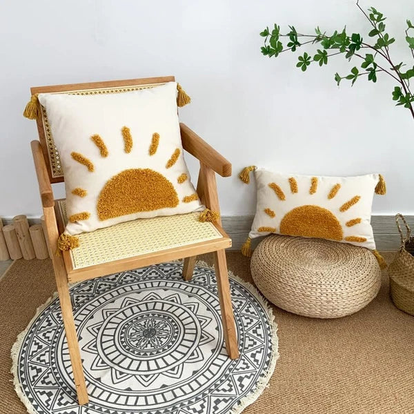 Zealax Lumbar Decorative Boho Throw 20" x 12" (Pack of 1), Sun