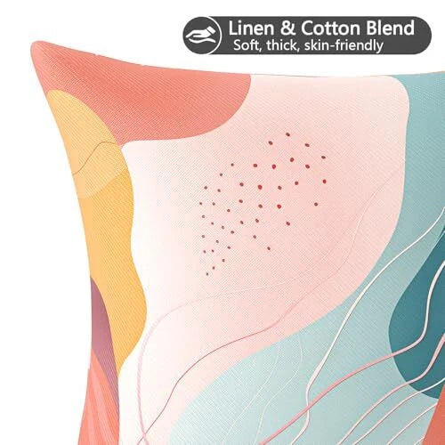 Throw Pillow Covers, 18x18 Inch Cotton Linen Pillow 2pcs-colorful Abstract Art