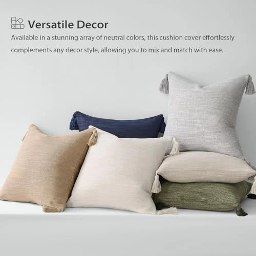 Set of 2 Pillow Covers 22 x 22 inches 22" x 22" (Pack of 2) Light Beige