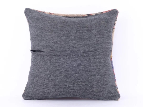 Wool Jute Cushion Cover Throw Indian Vintage Handmade Kilim Pillows case 16 Inch