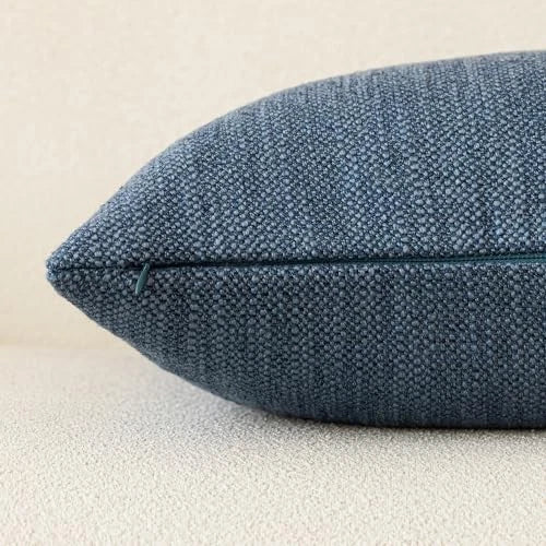 Set of 2 Decorative Textured Burlap Linen Throw 20" x 12" (Pack of 2) Indigo