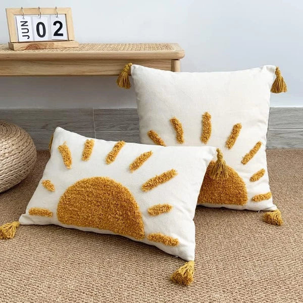 Zealax Lumbar Decorative Boho Throw 20" x 12" (Pack of 1), Sun