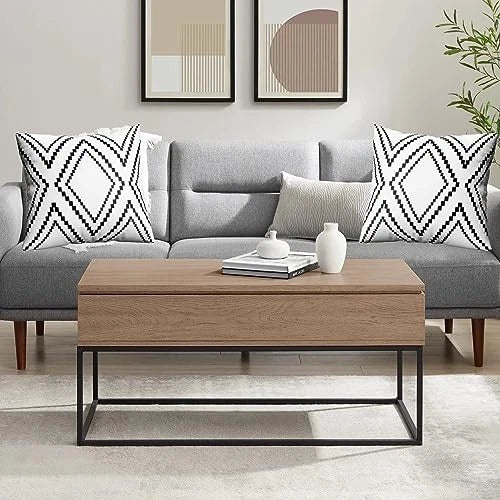 Set of 2 Black Pillow Covers, Boho Aztec 20" x 20" (Pack of 2) Boho White More