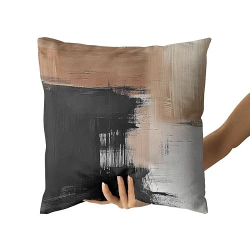 Black Brown Pillow Covers 18x18 Inch 18" x 18" (Pack of 2) Black White Brown