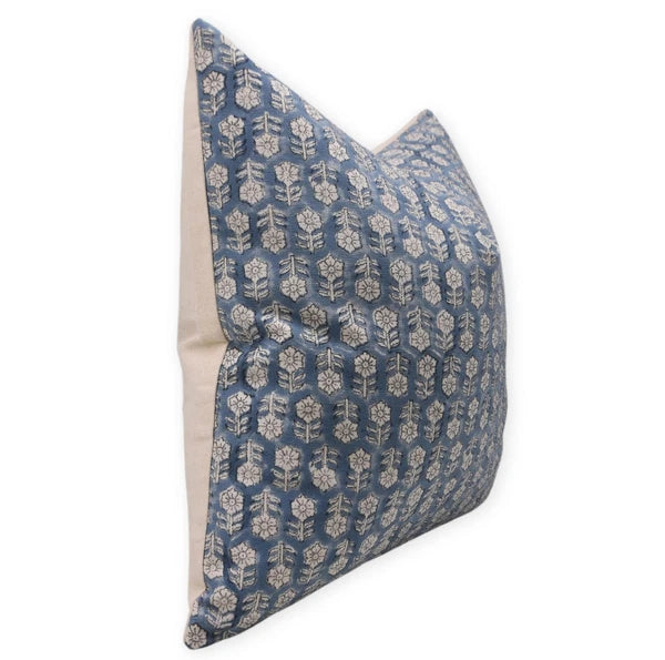 Handmade Block Print 16X16 Inch Duck Canvas Cotton Throw Pillowcase Cushion C...