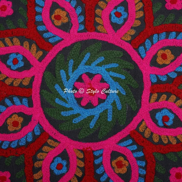 Suzani Cushion Cover Embroidered Sofa Cover Decorative Bohemian Home Decor