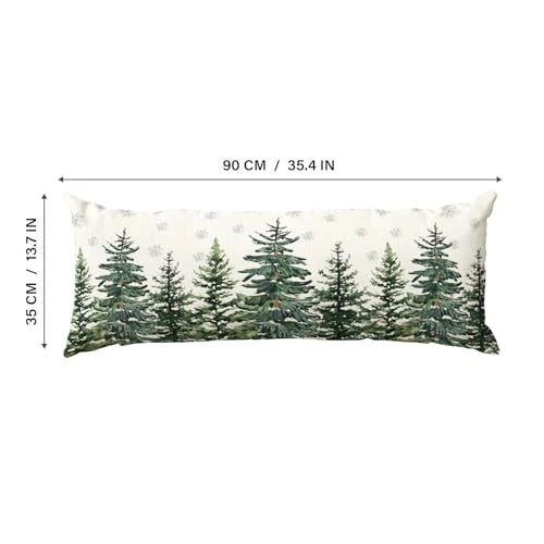 Christmas Trees Snowflake Extra Long Lumbar Pillow 13.8" x 35.4" (Pack of 1)