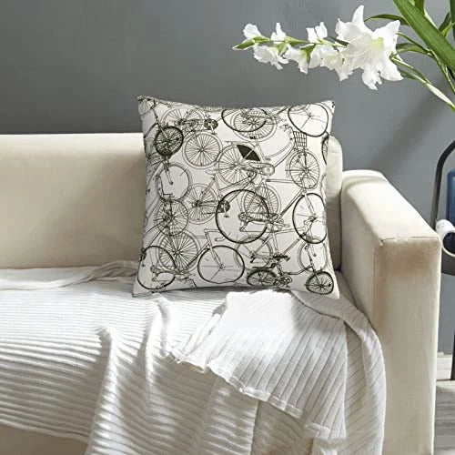Throw Pillow Covers Vintage Bikes Square Pillowcases for Home Decor Sofa Car