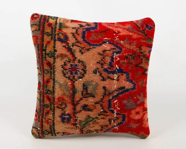 14x14" Vintage Indian Cushion Cover Throw Indian Jute Handmade Kilim Pillow