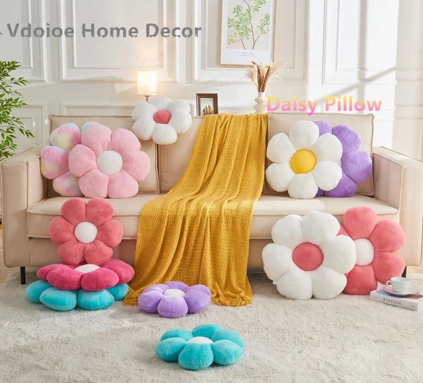 Pink Flower Pillow,Flower Shaped Throw Pillow 19.6In Daisy Pillow Cute Flower...