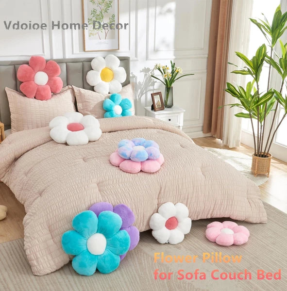 Pink Flower Pillow,Flower Shaped Throw Pillow 19.6In Daisy Pillow Cute Flower...