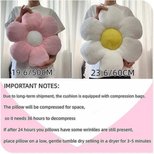 Pink Flower Pillow,Flower Shaped Throw Pillow 19.6In Daisy Pillow Cute Flower...