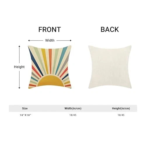 Summer Pillow Covers 18 x 18 Inch Set of 2 18" x 18" (Pack of 2) Rainbow Sun-2