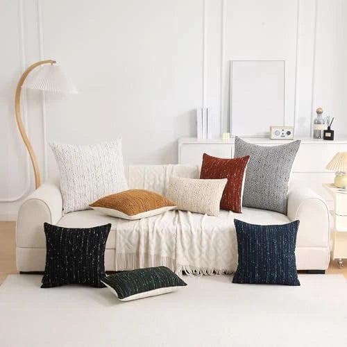Textured Boucle Lumbar Pillow Covers 12x20 20" x 12" (Pack of 1) Rust Red