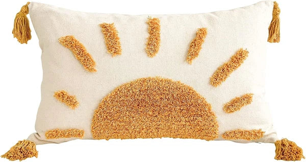 Zealax Lumbar Decorative Boho Throw 20" x 12" (Pack of 1), Sun